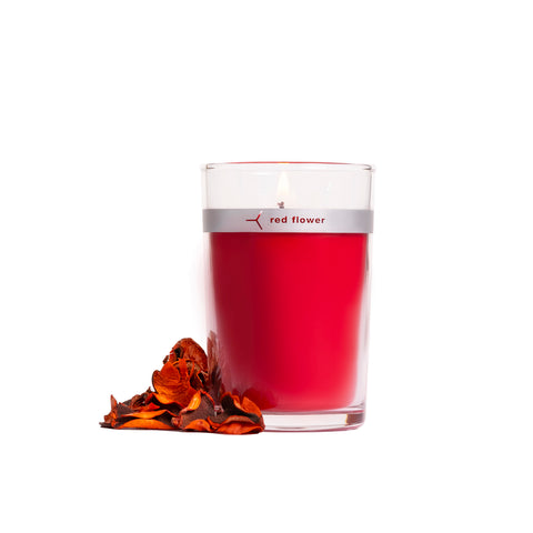 italian blood orange petal topped candle