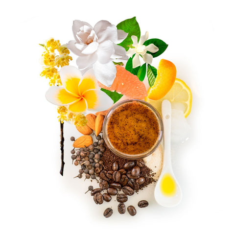 lemon coffee blossom olive stone scrub