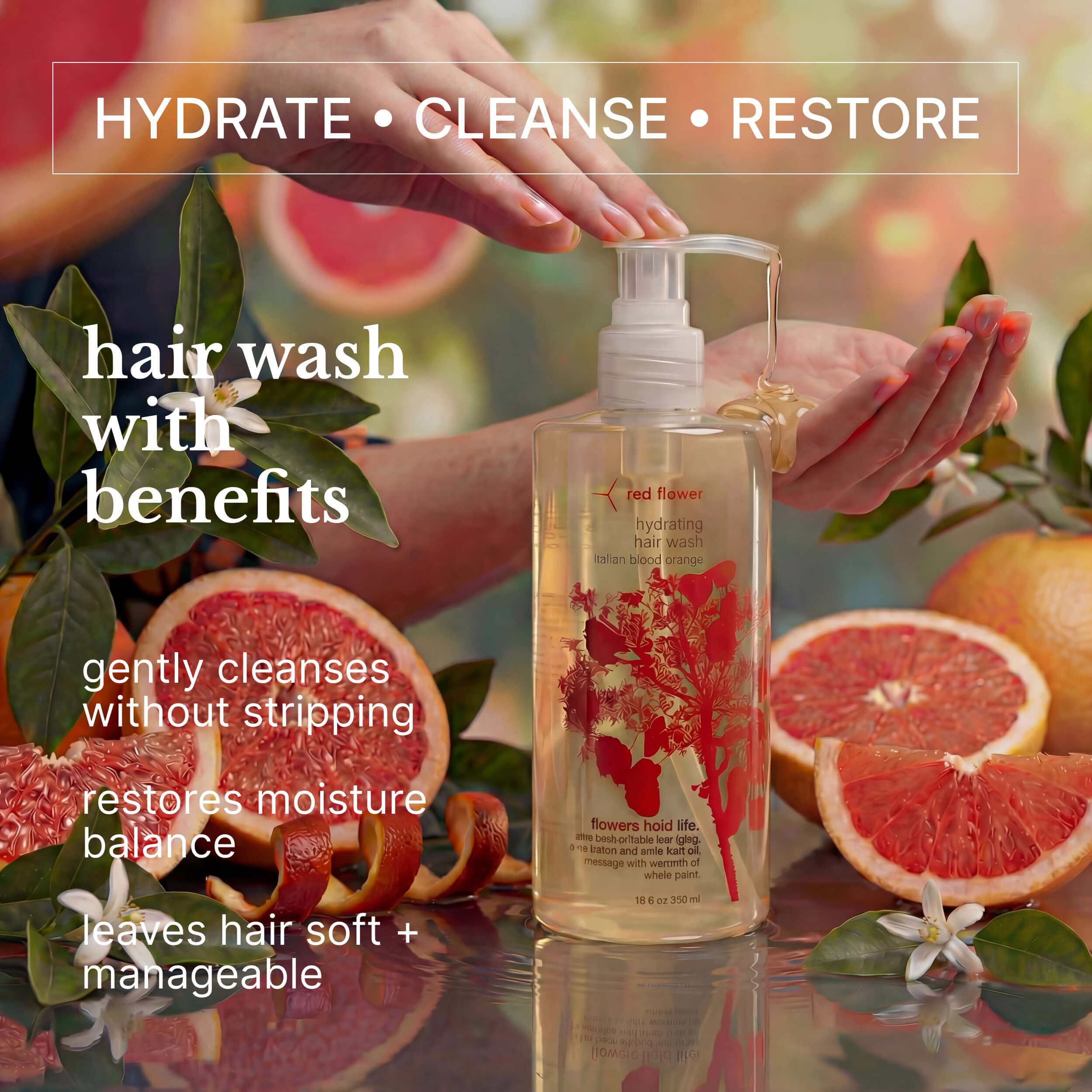 italian blood orange hydrating hair wash – red flower