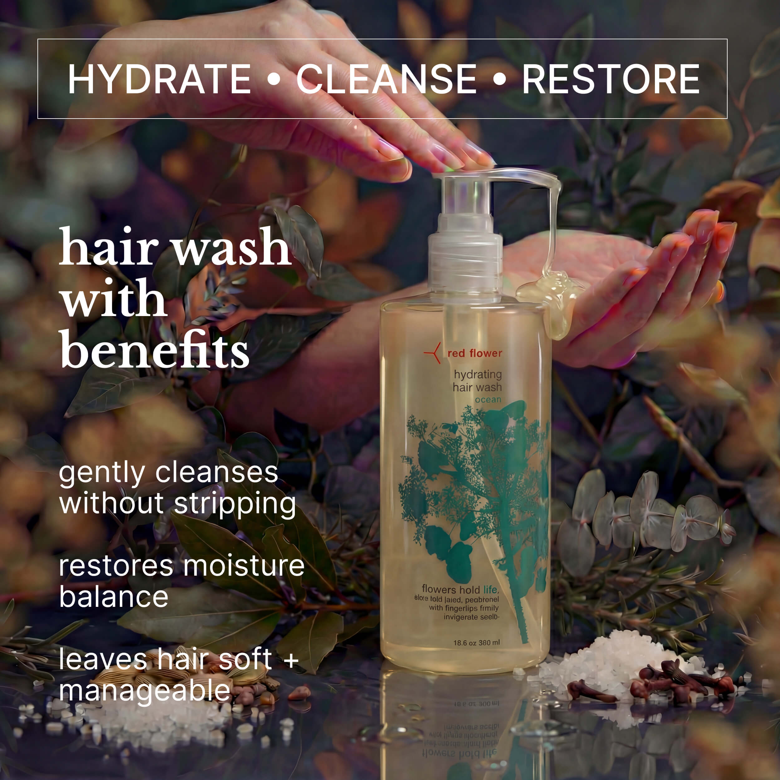 ocean hydrating hair wash – red flower